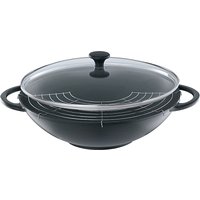 KÜCHENPROFI Wokpfanne Provence Gusseisen mit Glasdeckel Ø36cm schwarz von KÜCHENPRO.