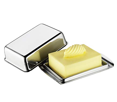 Küchenprofi Butterdose mit Deckel, rostfreier Edelstahl, 16 x 10 x 5 cm, für 250 g Butter, Butterbox für den Kühlschrank, Butterschale, Butterdose Edelstahl von Küchenprofi