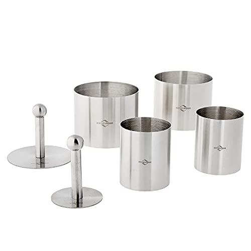 Küchenprofi Dessert- und Speisenringe 6-teilig , Ø 7,5 cm, Ø 5 cm , Anrichteringe , Speiseringe Set , Anrichten von Speisen , Dessert Ringe , Törtchen Formen , Dessert Formen von Küchenprofi