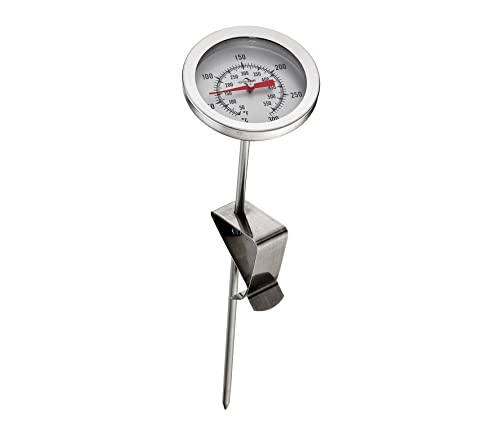 Küchenprofi Frittier-Thermometer aus Edelstahl mit praktischem Clip, Küchenthermometer, Grillthermometer, Fleischthermometer analog, 0 - 300°C, Skala in °C und °F ablesbar, 21,2cm von Küchenprofi
