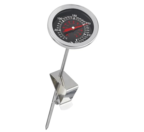 Küchenprofi Frittier-Thermometer aus Edelstahl mit praktischem Clip, Küchenthermometer, Grillthermometer, Fleischthermometer analog, 0-300 °C Skala in °C und °F ablesbar, 21,2 cm von Küchenprofi