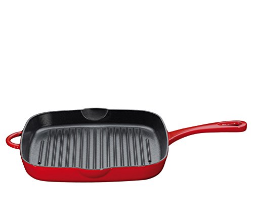 Küchenprofi Grillpfanne hoch in rot, Gusseisen, 26 cm, 26 x 26 x 10 cm von Küchenprofi