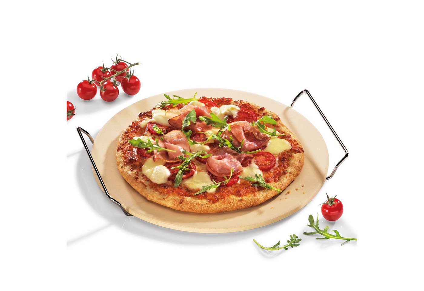 Küchenprofi Pizzastein Rund mit Gestell, Cordierit, Edelstahl Küchenprofi Pizzastein Rund mit Gestell, Cordierit, Edelstahl von Küchenprofi