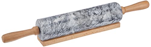 Küchenprofi Teigrolle aus Marmor, Ø 6cm, L 47 cm, Teigroller mit Holz Ablage und Griffen, Marmor Nudelholz, Nudelrolle, Nudelwalze, Backrolle, zum Ausrollen von Teig Küchenprofi Teigrolle aus Marmor, Ø 6cm, L 47 cm, Teigroller mit Holz Ablage und Griffen, Marmor Nudelholz, Nudelrolle, Nudelwalze, Backrolle, zum Ausrollen von Teig von Küchenprofi