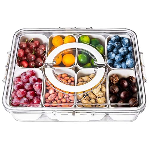 Snackbox mit Fächern – Spülmaschinengeeignet Snackdose | Snackschale | Servierplatte mit Deckel, Unterteilter Snackteller für Party – Picknick Snack Box Organizer für Süßigkeiten Obst Dessert Snackbox mit Fächern – Spülmaschinengeeignet Snackdose | Snackschale | Servierplatte mit Deckel, Unterteilter Snackteller für Party – Picknick Snack Box Organizer für Süßigkeiten Obst Dessert von Küchera