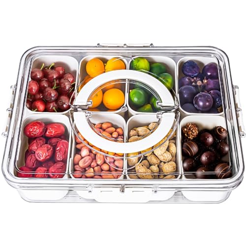 Snackbox mit Fächern – Snackdose | Snackschale | Servierplatte mit Deckel, Unterteilter Snackteller für Party – Picknick Snack Box Organizer für Süßigkeiten Obst Dessert Snackbox mit Fächern – Snackdose | Snackschale | Servierplatte mit Deckel, Unterteilter Snackteller für Party – Picknick Snack Box Organizer für Süßigkeiten Obst Dessert von Küchera