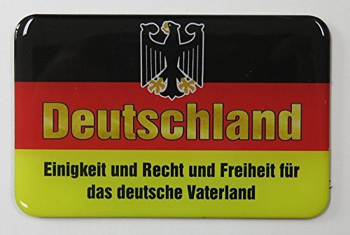 Kühlschrankmagnet mit 3D-Aufkleber ca. 87 x 56 mm - Deutschland "Einigkeit und Recht und Freiheit ..." von Kühlschrankmagneten
