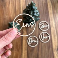 Adventskranz Zahlen 1-4 Schlicht Zur Dekoration Aus Holz | Für Den Diy Adventszahlen Eins Zwei Drei Vier Rund 1. Advent 2 von Kuekenwald