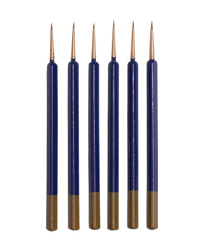 6 Rotmarder Marderhaarpinsel Set Rotmarderhaar Grösse 10/0, 5/0, 4/0, 000, 00 und 0 für Künstlerpinsel Modellbau, Ölfarben, Aquarellpinsel Pinselset von Künstlerbedarf