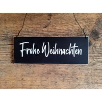 Frohe Weihnachten - Modernes Holzschild in Schwarz Schilder Schild Holz Birke von KuenstlereiFrauK