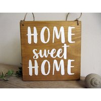 Holzschild Home Sweet - Schild Türschild Dekoschild Holz Geschenk Geschenkidee Deko Aus von KuenstlereiFrauK
