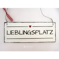 Lieblingsplatz Schild Holzdeko Lieblingsplatz Schild Holzdeko von KuenstlereiFrauK