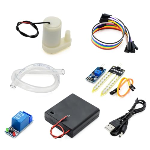 Kueohse 1Set Automatisches Bewässerungs-DIY-Kit Wasserpumpe Bodenfeuchtigkeitserkennung Garten Tropfbewässerung Bewässerungssystem von Kueohse