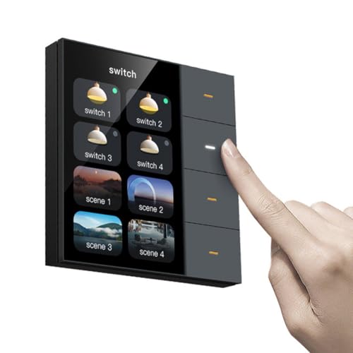 Kueohse 3,5 Smart Wandschalter Touchscreen 4 Gruppen Schalter 8-Wege Szene Radar Sensor Dimmschalter Vorhang Tuya Zigbee A von Kueohse