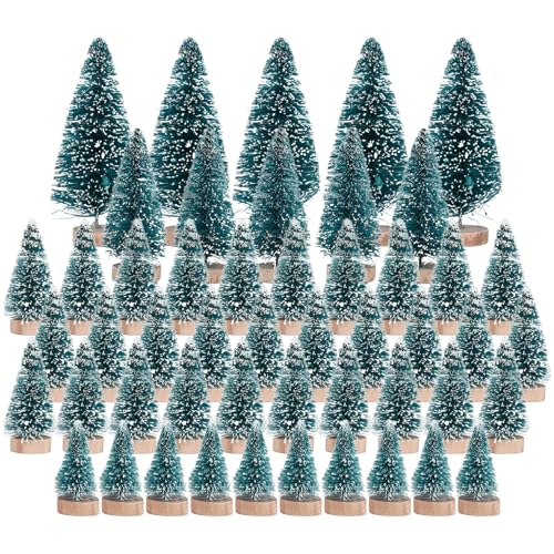 Kueohse 50 STÜCKE Miniatur KüNstliche Weihnachten Kleine Schnee Frost BäUme Kiefern Weihnachten Mach Es Selbst Party Dekoration von Kueohse