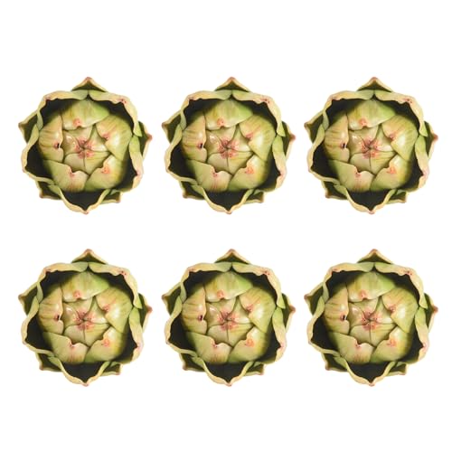 Kueohse 6er-Pack Künstliche Artischocken, Gemüse und Früchte für Zuhause, Hochzeit, Party, Tischdekoration (Grün), Langlebig, Gut Verarbeitet von Kueohse