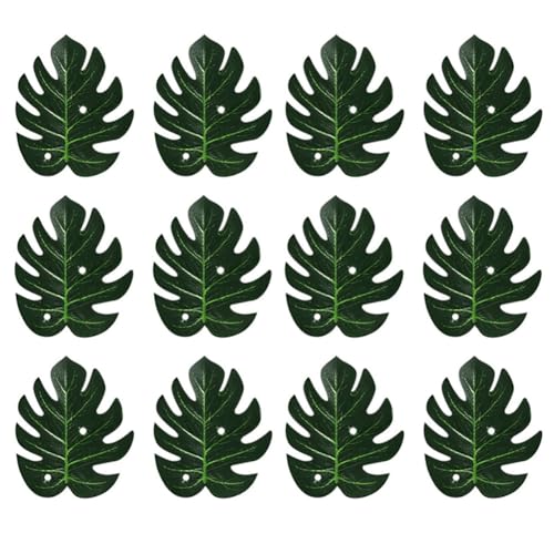 Kueohse Künstliche Tropische Palmenblätter, Dschungel-Party-Dekoration, Tier-Sommer-Hawaii-Hochzeit, Heim-Tischdekoration, S, Langlebig, Einfach zu Verwenden von Kueohse