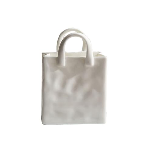 Kueohse Nordic Home Decor Handtasche Keramikvasen für Blumen Moderne Raumdekoration Trockenblumenvase Arrangement Pflanzentopf B Langlebig von Kueohse