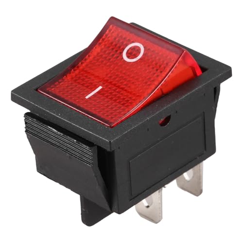 Kueohse Rot Beleuchtet 4 Pin DPST ON/OFF-Snap in Wippschalter 16A 20A 250V AC von Kueohse