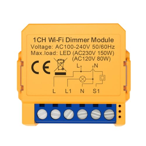 Kueohse Tuya WiFi Dimmer Switch Module Smart Home DIY Breaker Unterstützt Steuerung Unterstützt Sprachsteuerung APP-Steuerung 1-Weg von Kueohse