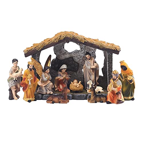 Kueohse Weihnachten Krippe Krippe Gruppe Szene Dekoration Geschenk Box Weihnachten Geschenk Harz von Kueohse