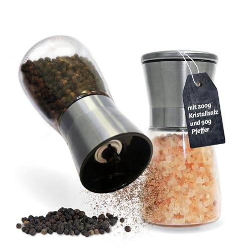 Küper Selection - 2er Gewürzmühlen Set - mit schwarzem Pfeffer und rosa Kristallsalz - Salz und Pfeffermühle - 2er Gewürzset – 90 g Pfeffer - 200 g Salz Küper Selection - 2er Gewürzmühlen Set - mit schwarzem Pfeffer und rosa Kristallsalz - Salz und Pfeffermühle - 2er Gewürzset – 90 g Pfeffer - 200 g Salz von Küper Selection