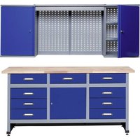 Küpper 70428-7 Sparset Werkbank und Hängeschrank Ultramarinblau, Silber-Grau von Küpper