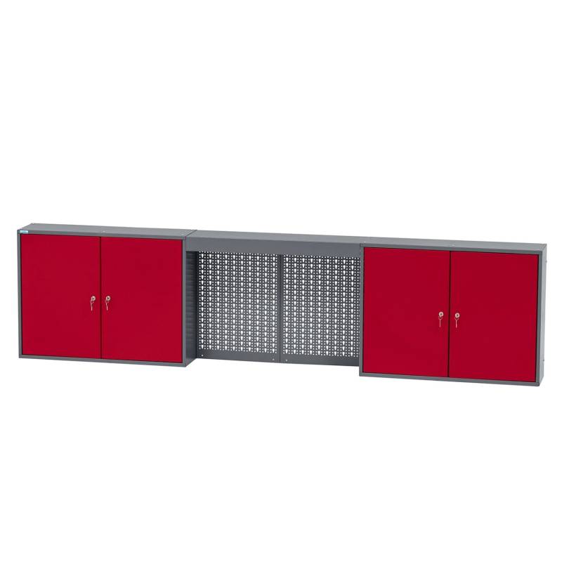 Küpper Hängeschrank 4-Türig 4 Fachböden 60 x 240 x 20 cm Dunkelrot von Küpper