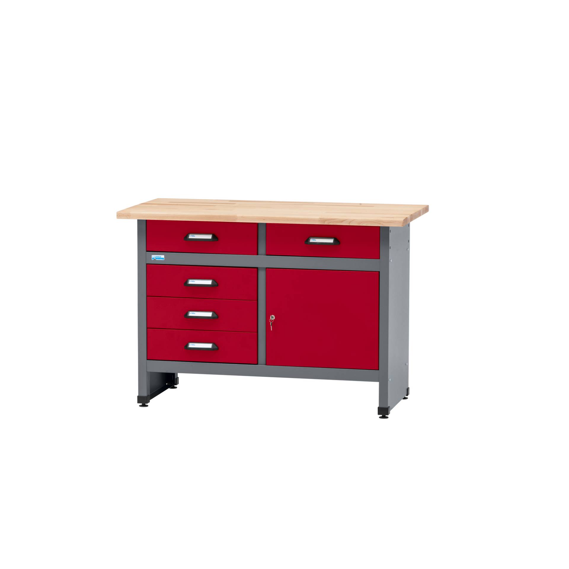 Küpper Werkbank Eintürig mit 5 Schubladen dunkelrot 120 x 84 x 60 cm Küpper Werkbank Eintürig mit 5 Schubladen dunkelrot 120 x 84 x 60 cm von Küpper