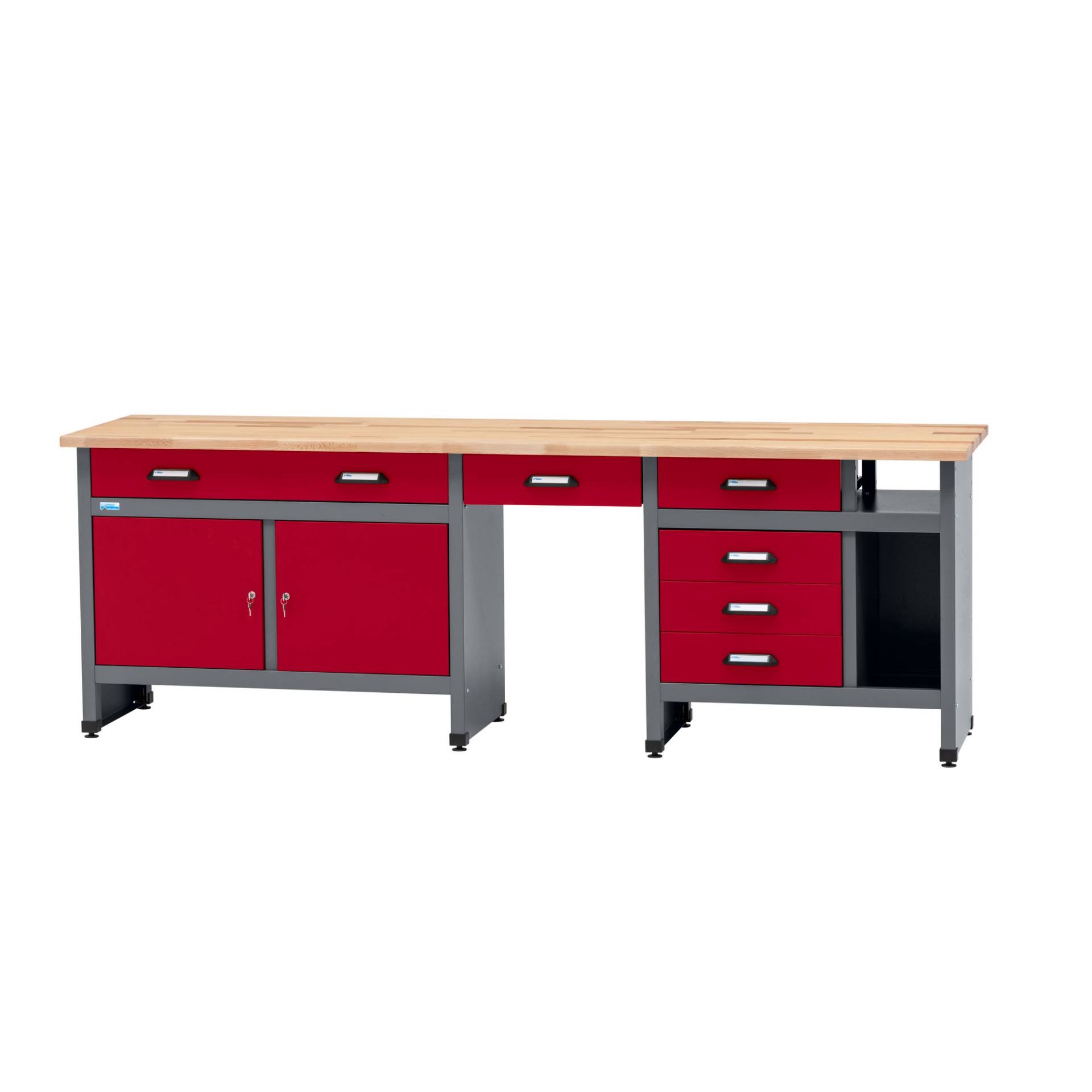 Küpper Werkbank mit 6 Schubladen 2 Türen und Sitzraum dunkelrot 240 x 84 x 60 cm Küpper Werkbank mit 6 Schubladen 2 Türen und Sitzraum dunkelrot 240 x 84 x 60 cm von Küpper