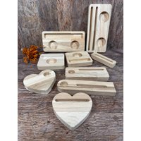 Eichenholzsockel | Holzsockel Für Einschieber Teelichthalter Holz Stabkerzenhalter Geeignet Rub Ons Kerzenhalter Aus von KuestenDecorations