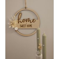 Türkranz | Home Sweet Holzkranz Holzring Hoop Loop Holz Ring Hygge von KuestenGeschenke