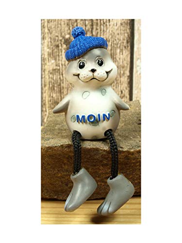 Deko Figur Kantenhocker *Robbe Moin* maritim Kantensitzer Seehund Sitzhöhe 6,5cm (DZ) von Küstenambiente
