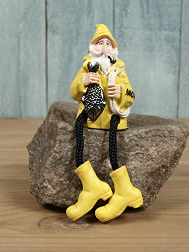 Deko Figur Kantenhocker Fischer mit Fisch Moin maritim Seemann 10cm von Küstenambiente