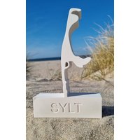 Sylt Umriss Figur Insel Deko Büste Silhouette in Weiß von Kuestenlaedchen