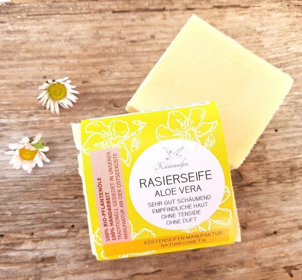 Küstenseifen Manufaktur BIO-RASIERSEIFE ALOE VERA ohne Duftstoffe von Küstenseifen Manufaktur
