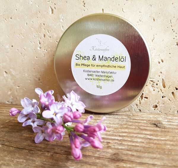 Küstenseifen Manufaktur Bio Sheabutter mit Mandelöl für trockene Haut von Küstenseifen Manufaktur