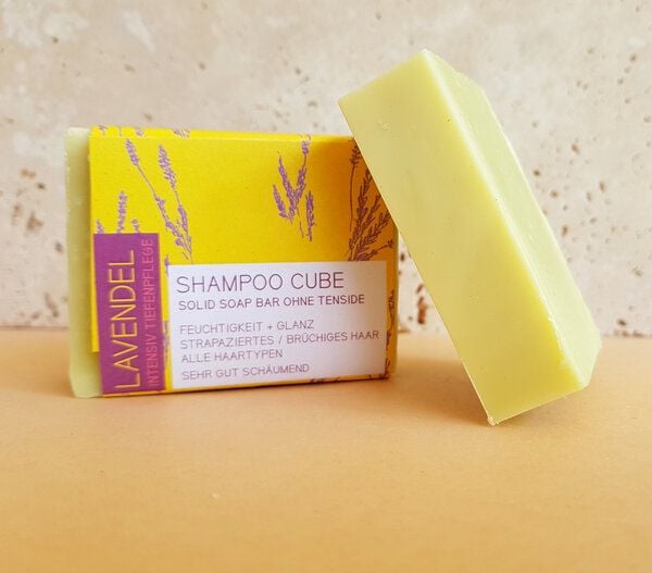 Küstenseifen Manufaktur Shampoo Cube - Festes Bio-Shampoo Lavendel  für strapaziertes & brüchiges Haar von Küstenseifen Manufaktur