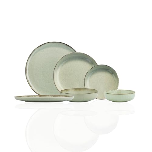 Kütahya Porselen 12-teiliges Geschirrset für 4 Personen – Rustik & Modern Tafelservice in Grün – Hochwertiges Porzellan – Teller & Schalen – Spülmaschinen- & Mikrowellengeeignet Kütahya Porselen 12-teiliges Geschirrset für 4 Personen – Rustik & Modern Tafelservice in Grün – Hochwertiges Porzellan – Teller & Schalen – Spülmaschinen- & Mikrowellengeeignet von Kütahya Porselen