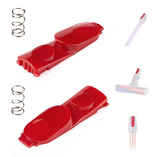 Kuflant 2 Stück Zauberstab-Rohr/Reinigungskopf Clip Latch Tab Button Kompatibel mit Dyson V7 V8 V10 V11 V15 Staubsauger, Zauberstab-Ersatz/Beleuchtungswerkzeugknopf mit Feder von Kuflant
