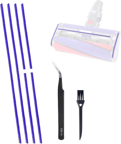 Weiche Plüschstreifen Sohlenplattenstreifen kompatibel mit Dyson V6 V7 V8 V10 V11 V12 V15 DC58 DC59 DC62 DC72 DC74 Staubsaugerkopfsohle Filzstreifen Ersatzteile, 2 lange Streifen 4 kurze Streifen von Kuflant