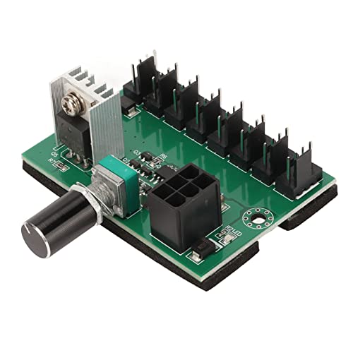 12V 8 Weg CPU Lüfter Hub, Gehäuse Lüfter Geschwindigkeitsregler, PC Lüftersteuerung für 4 Pin 3 Pin 2 Pin CPU Lüfter, PWM Lüfter Hub Steuerung von Kufoo