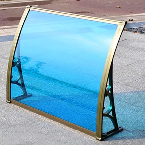 Türvordach,Vordach Haustür Überdachung,Regenschutz Pultvordach und Türüberdachung,Pultbogenvordach aus Polycarbonat Blaue,für Terrasse Veranda,Lichtdurchlässigkeit 90% (100x120cm/39 x47) von Kufu01