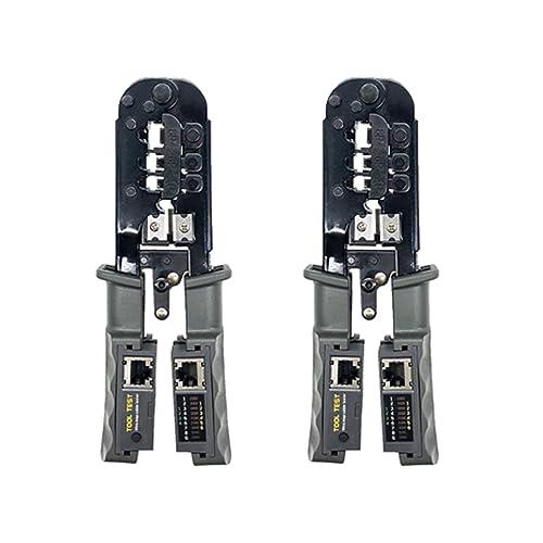 Kufughty RJ45 Crimpzange Netzwerk LAN Kabel Tester Schneidwerkzeug für Cat7 Cat6 Cat5 RJ11 RJ12 RJ45 Crimper Metallclip von Kufughty
