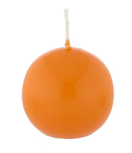 Kugelkerzen Mandarin Orange, Ø 100 mm, 4 Stück, dt. Kerzen in RAL Kerzenqualität, Kein rußen und Tropfen von Kugelkerzen