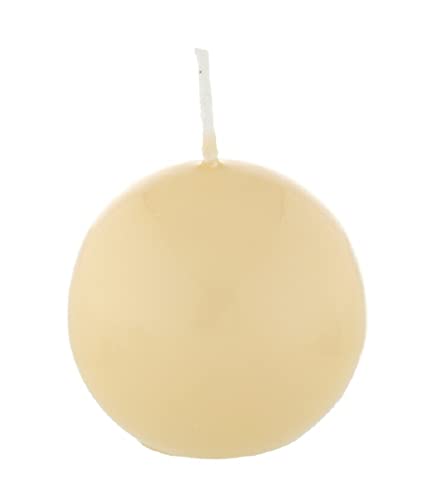 Kugelkerzen Pinie Beige, Ø 80 mm, 6 Stück, dt. Kerzen in RAL Kerzenqualität, Kein rußen und Tropfen von Kugelkerzen