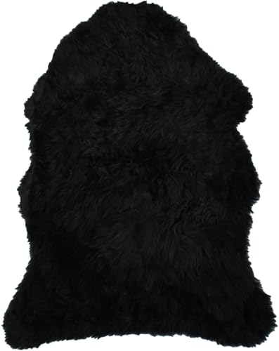 Echtes Lammfell Lammfellteppich Läufer 90 x 60 cm Schaffell in fünf Farben von KUHFELLE online (schwarz) von Kuhfelle Online & Nomad