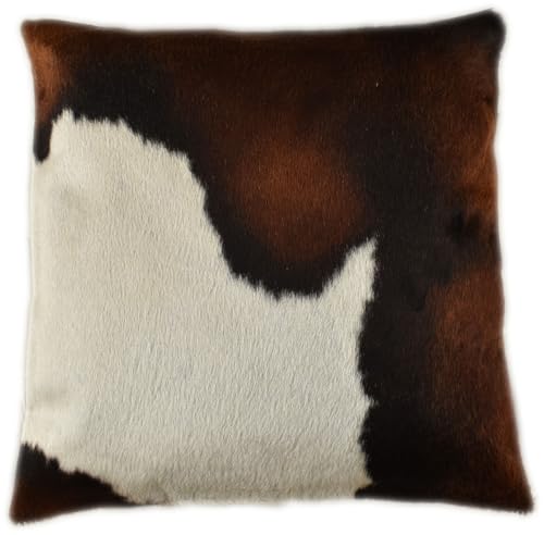 Kuhfelle Online & Nomad KUHFELL Kissen HÜLLE Kissenbezug 50 x 50 cm Braun Weiss BEIDE Seiten AUS ECHTEM KUHFELL von Kuhfelle Online & Nomad