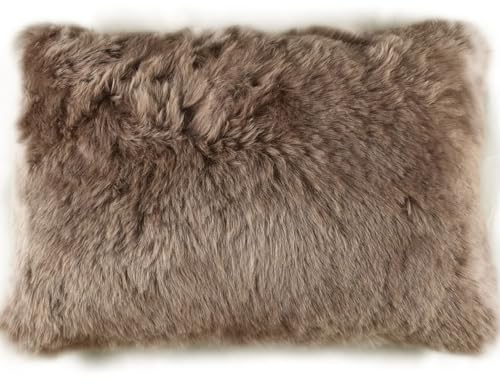 Kuhfelle Online & Nomad Lammfell Kissenbezug Taupe kurzwollig aus echtem isländischem Lammfell Fellkissen (40 x 60 cm) von Kuhfelle Online & Nomad