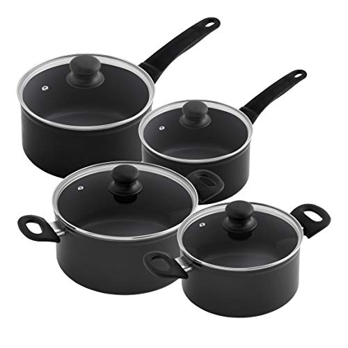 KUHN RIKON Easy Induction Kochgeschirr Set 4-teilig aus Aluminium mit Antihaftbeschichtung, Schwarz von Kuhn Rikon